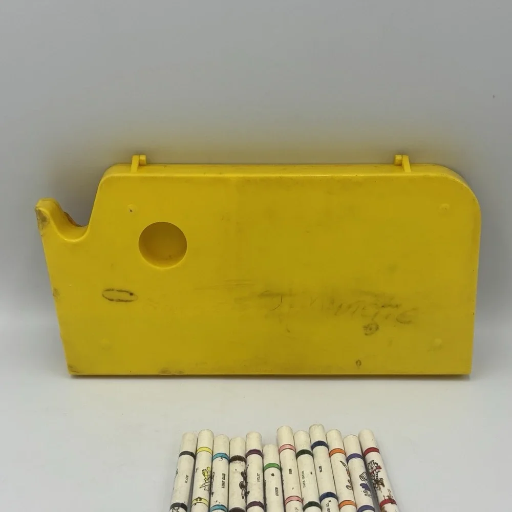 Vintage 1978 Kellogg's Yellow School Bus Pencil Case With‎ Pencils